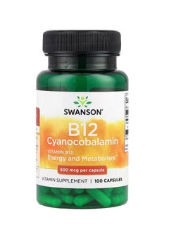SWANSON Vitamin B12 500 mcg 100 Capsules  - Image 1