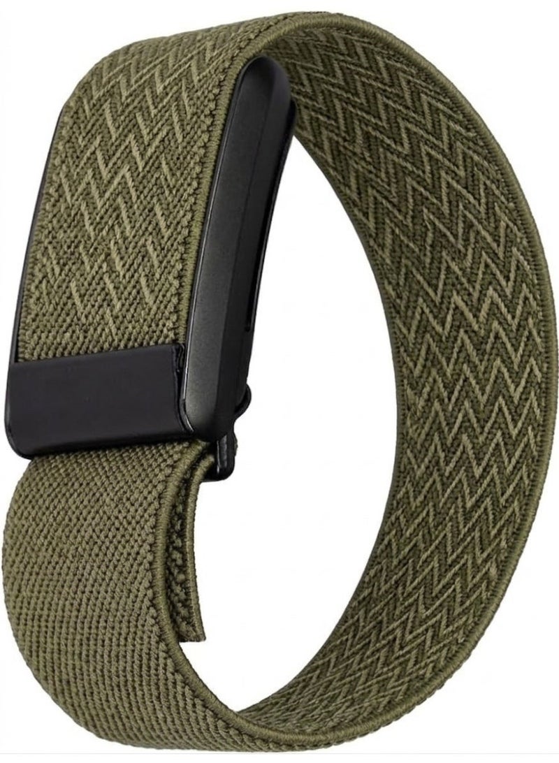 Premium Sport Band for WHOOP 4.0 - Stylish Chevron Pattern - Ivy Green with Matte Black Clasp - Image 1