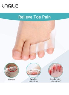 Unique Pinky Toe Separator and Protectorsm, 5 Pairs Three-Holes Gel Little Toe Separators Soft Toe Corrector Straightener Toe Spacers for Curled Pinky Toes, Overlapping Toe, Pain Relief from Friction  - Image 5