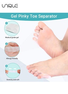 Unique Pinky Toe Separator and Protectorsm, 5 Pairs Three-Holes Gel Little Toe Separators Soft Toe Corrector Straightener Toe Spacers for Curled Pinky Toes, Overlapping Toe, Pain Relief from Friction  - Image 4