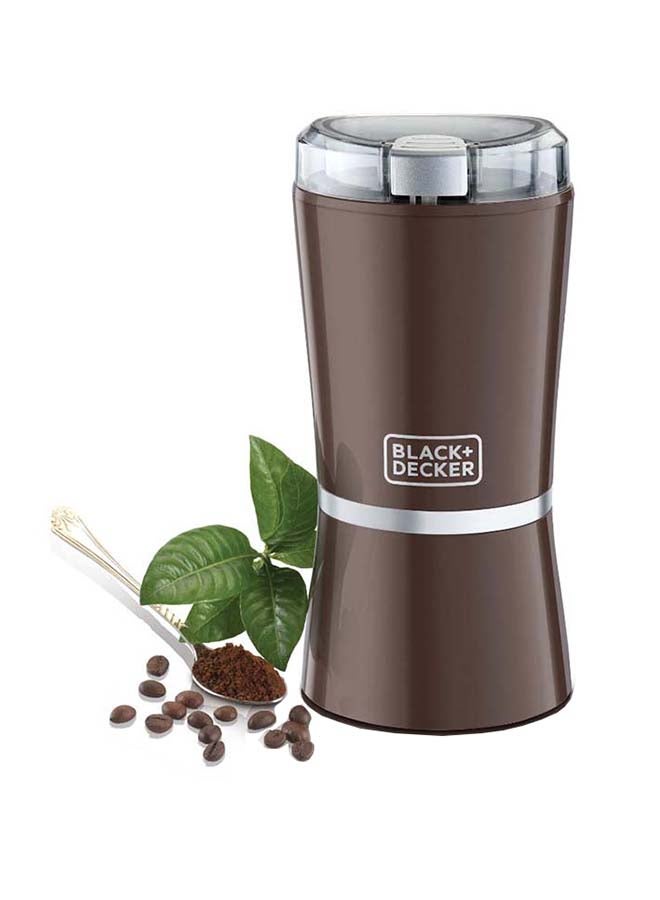 BLACK+DECKER Coffee Grinder, One Speed with Pulse, Stainless Steel Cup & Blade, Safety Lock Lid, Quick & Controlled Grinding for Coffee, Compact, 150 W CBM4-B5 Brown - Image 1
