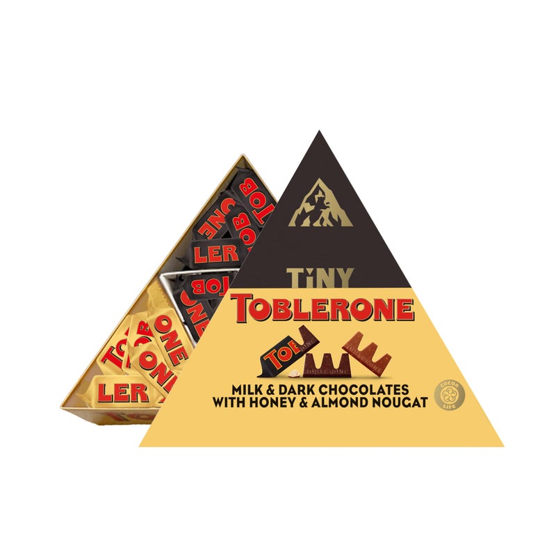 TOBLERONE Tiny Assorted Chocolate Bars Variety Pack (Milk & Dark), 1 Gift Box (25 Pieces) - Image 2