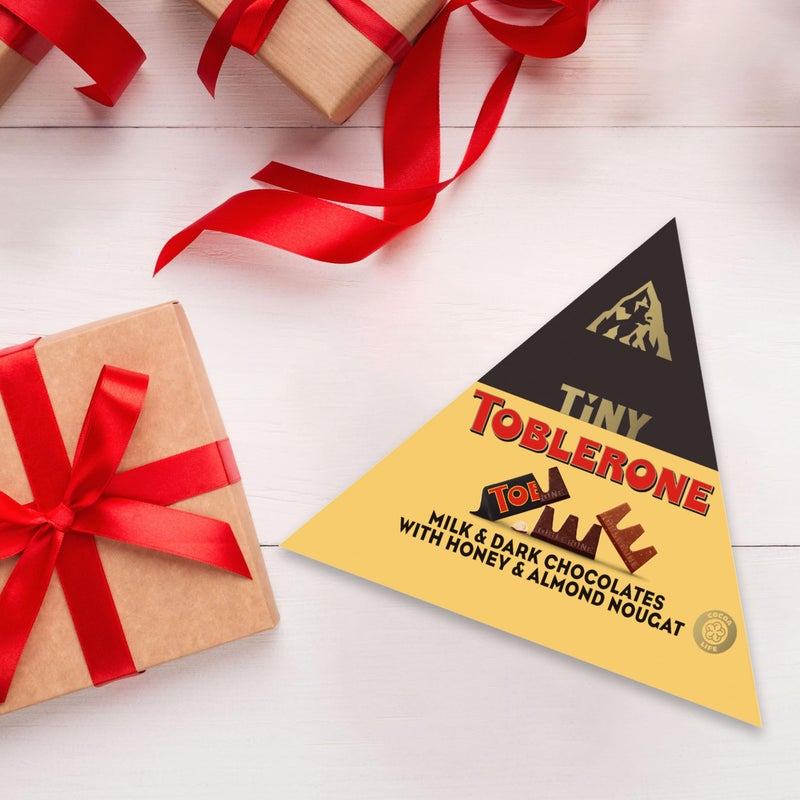 TOBLERONE Tiny Assorted Chocolate Bars Variety Pack (Milk & Dark), 1 Gift Box (25 Pieces) - Image 5