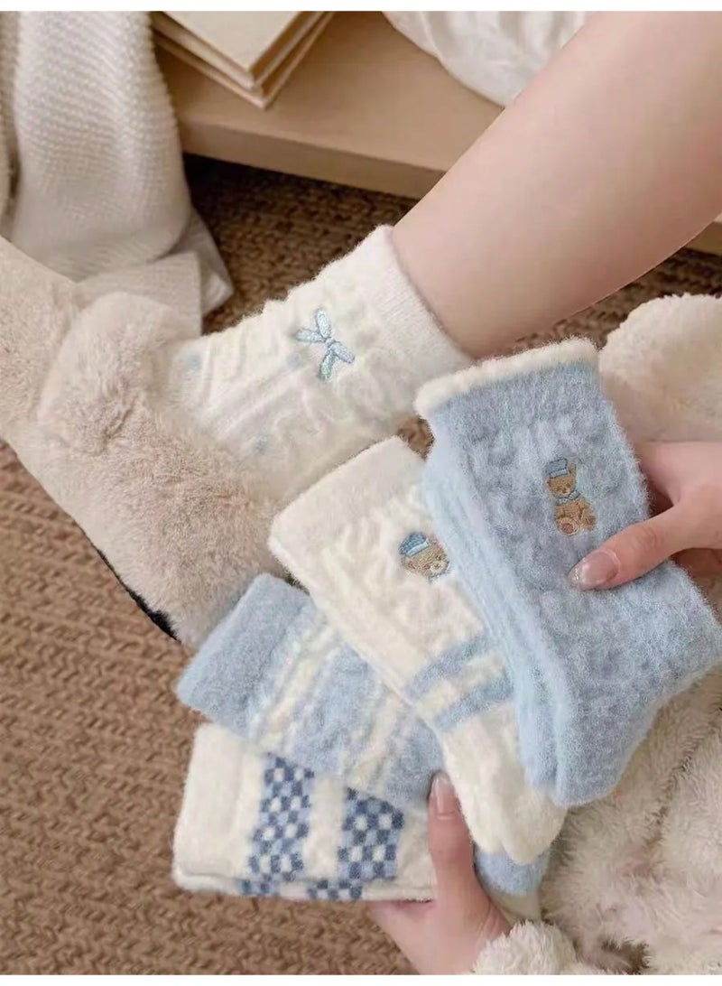 Women’s Winter Socks Set Of 5 Pairs – Assorted Long Winter Socks With Various Designs Made From Ultra-Soft Fabric, Providing Excellent Warmth During Cold Winter Days - Image 1