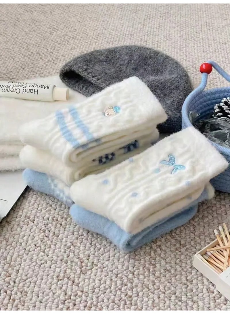 Women’s Winter Socks Set Of 5 Pairs – Assorted Long Winter Socks With Various Designs Made From Ultra-Soft Fabric, Providing Excellent Warmth During Cold Winter Days - Image 4