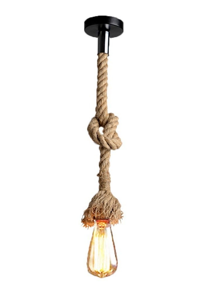 MSHAA Ceiling Pendant Lamp Rope Design Beige Black 1 Meter Hanging Light Fixture for Home Indoor Outdoor Use - Image 1