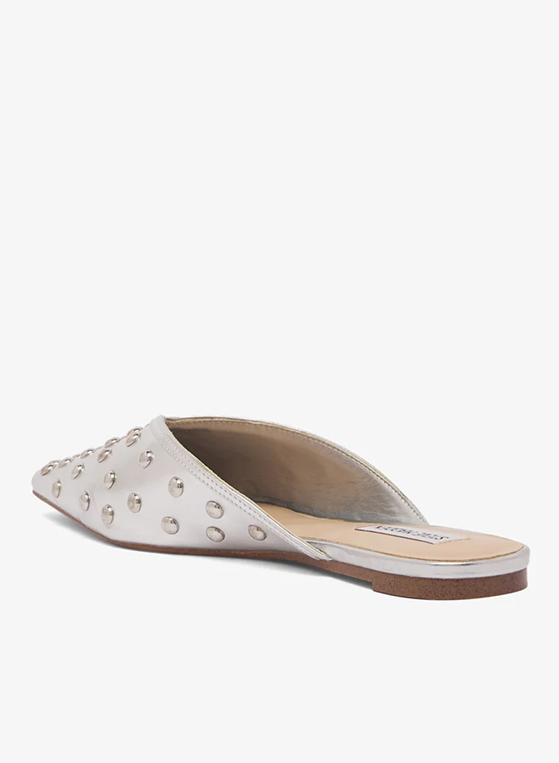 Steve Madden SILVER Mayah Stud Embellished Pointed Toe Mules for Women | Best Price UAE