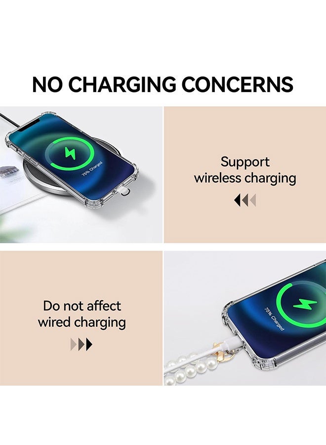 Tersely Pearl Chain Phone Lanyard, 120cm Length with 4 Tether Tabs, Anti-Theft Crossbody Strap for iPhone 17/16 Pro Max/Samsung/Google and Most Smartphones, Phone Neck Holder for Women - Image 3