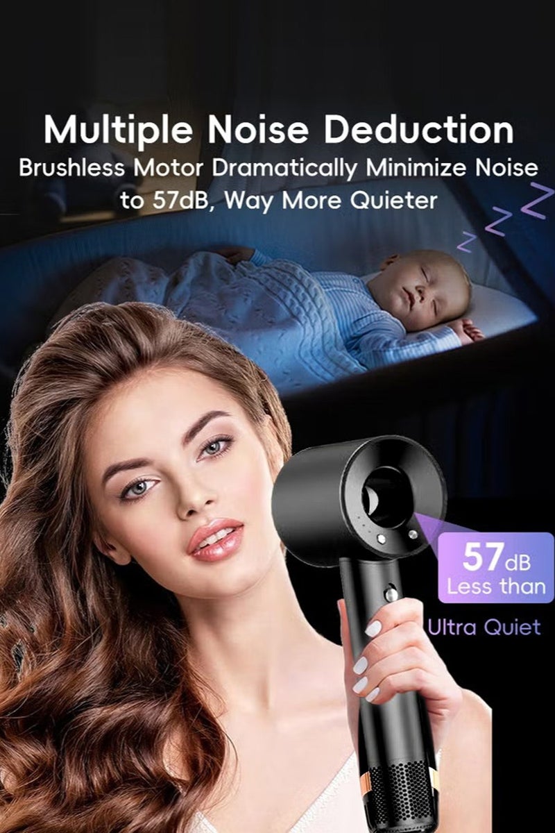 DOSCHER 1600W Professional Ionic Hair Dryer - Fast Drying Blower Hair Dryer with Thermo-Control, Low Noise, Includes Hair Diffuser and Concentrator for Perfect Styling - Image 2