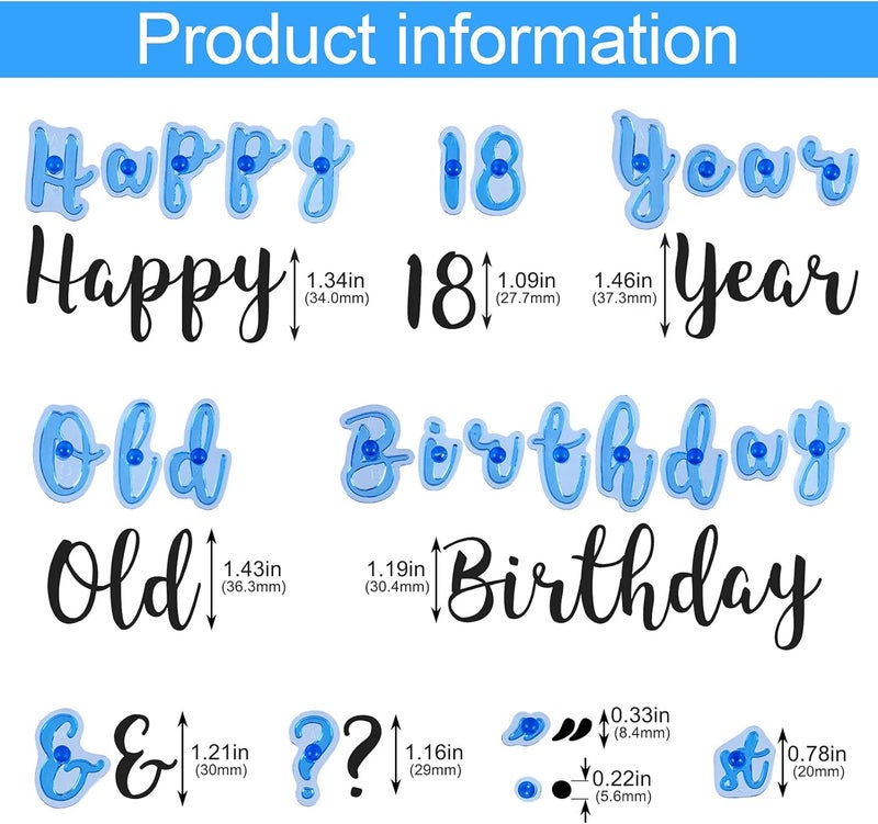 OIIKI OIIKI 83 Pcs Fun Alphabet Number Cake Stamp Set Special Characters  Numbers DIY Sugar Cake  Cookie Decor - Image 2