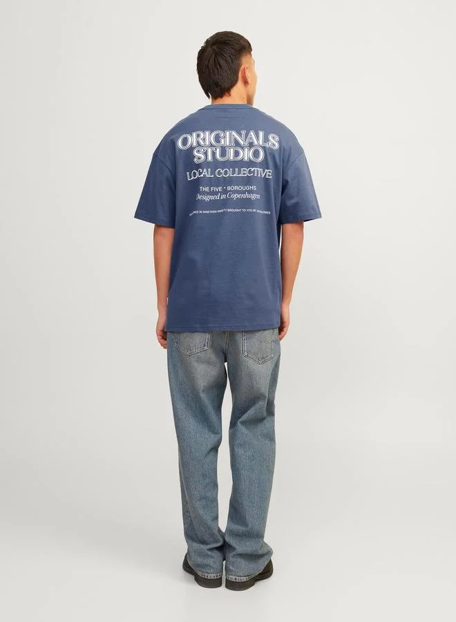 جاك اند جونز Brooklyn Back Print Crew Neck T-Shirt