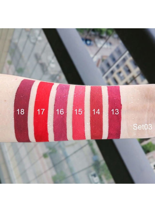 KARNAR 3Pcs Lipstick Matte Liquid Lipstick Lipgloss Set for Women labiales mate 24 horas originales matte larga duracion 24 Deep Red Original 24 Hour Lipstick Lip Stain Long Lasting Waterproof - Image 5