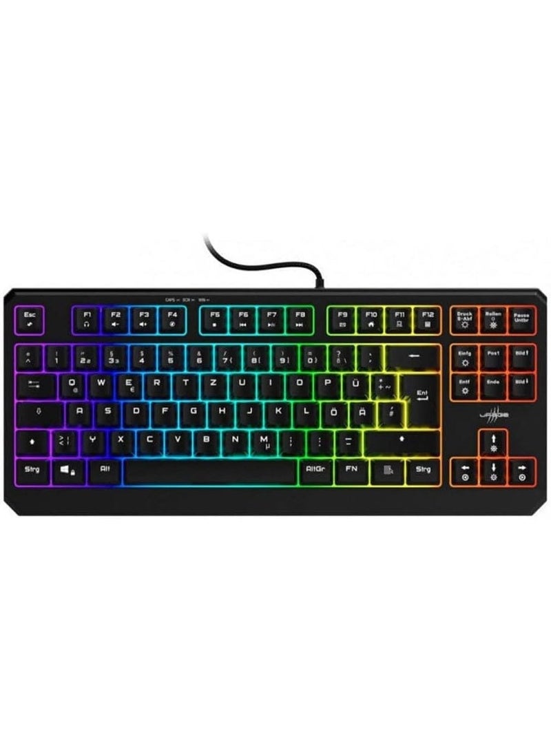 uRage | Exodus 200 TKL Gaming Keyboard, Responsive Keyboard with Anti-Ghosting, RGB Lighting, Tenkeyless Format, Layout, Black - Image 1