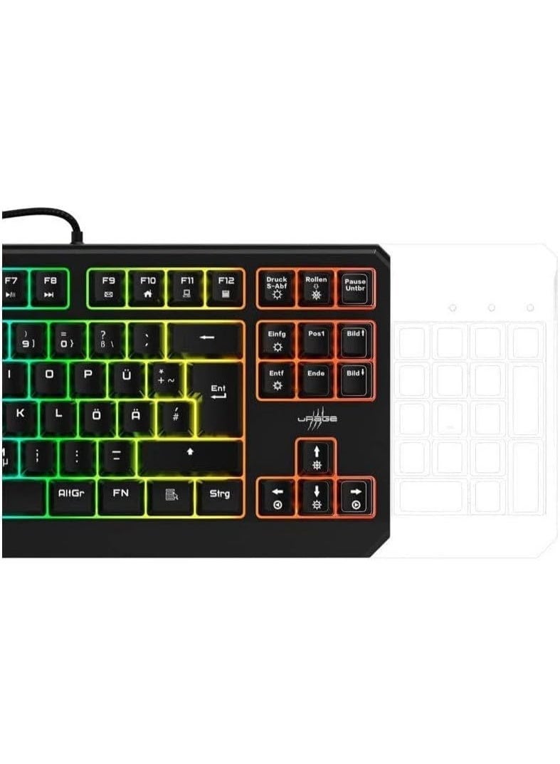 uRage | Exodus 200 TKL Gaming Keyboard, Responsive Keyboard with Anti-Ghosting, RGB Lighting, Tenkeyless Format, Layout, Black - Image 3