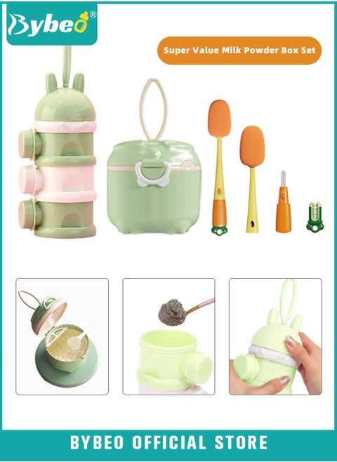 Baby 2PCS Portable Travel Milk Formula Dispenser Containers Candy Fruit Snack Storage Container with Scoop and Visual scale, BPA Free