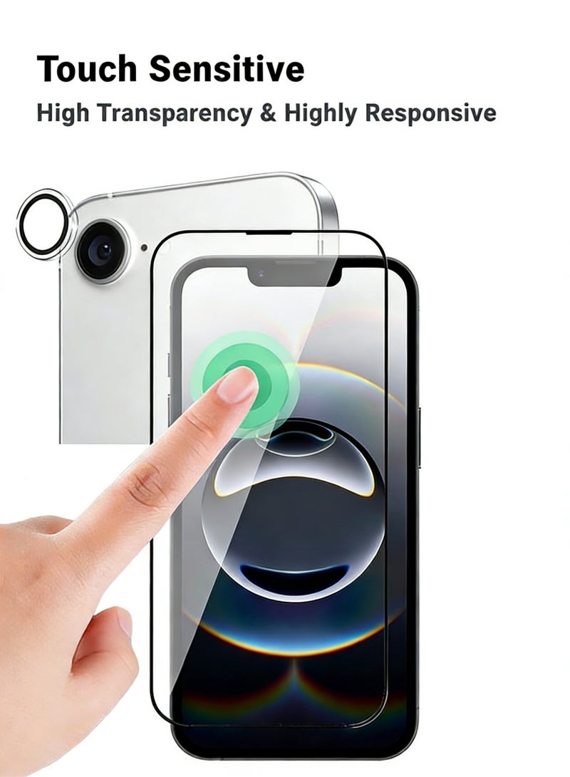 مستقبل نوفا واقي شاشة وكاميرا 2 في 1 لهاتف آيفون 17e/16e من آبل - درع شفاف عالي التغطية لحماية كاملة من الخدوش والصدمات - واقي شاشة وكاميرا لهاتف آيفون 17e/16e من آبل - Image 4