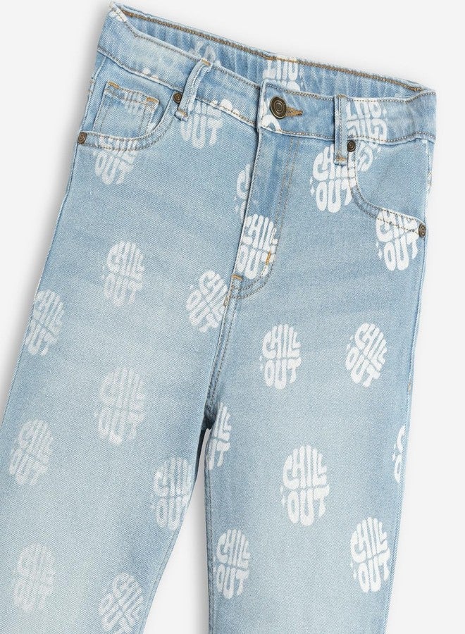 LILPICKS Girls Denim Jeans Ice Blue - Image 3
