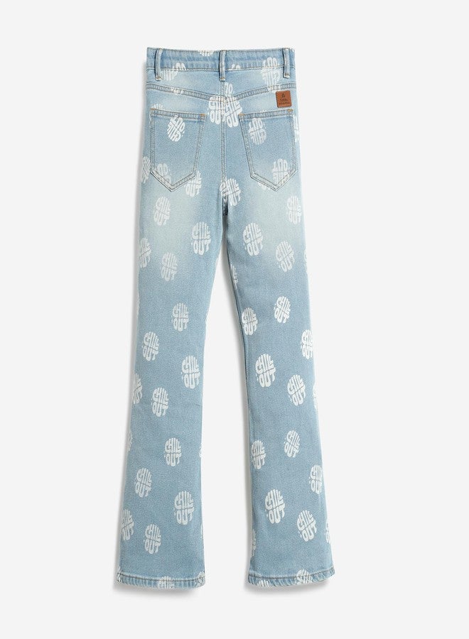 LILPICKS Girls Denim Jeans Ice Blue - Image 2