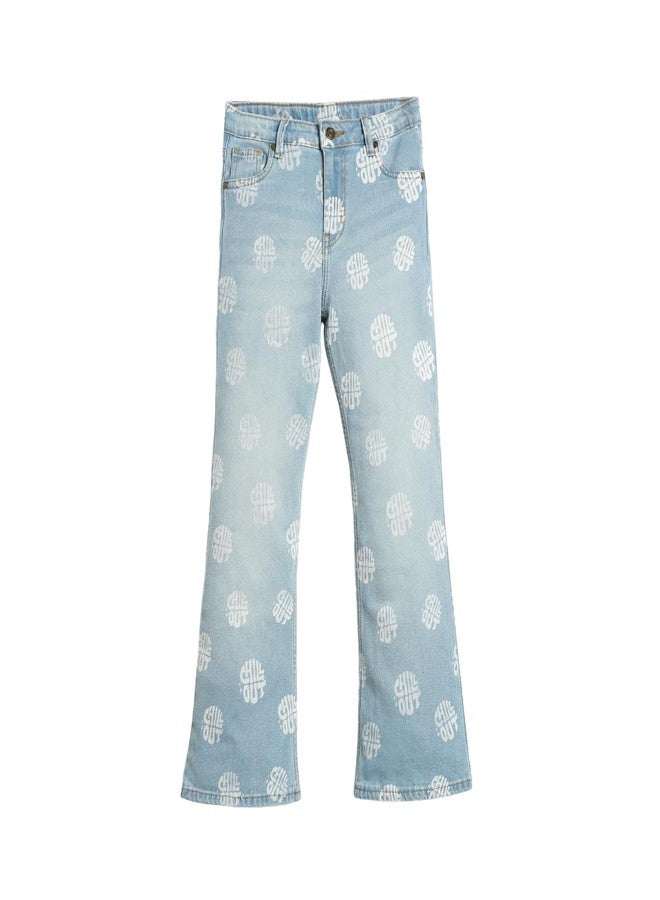 LILPICKS Girls Denim Jeans Ice Blue - Image 1