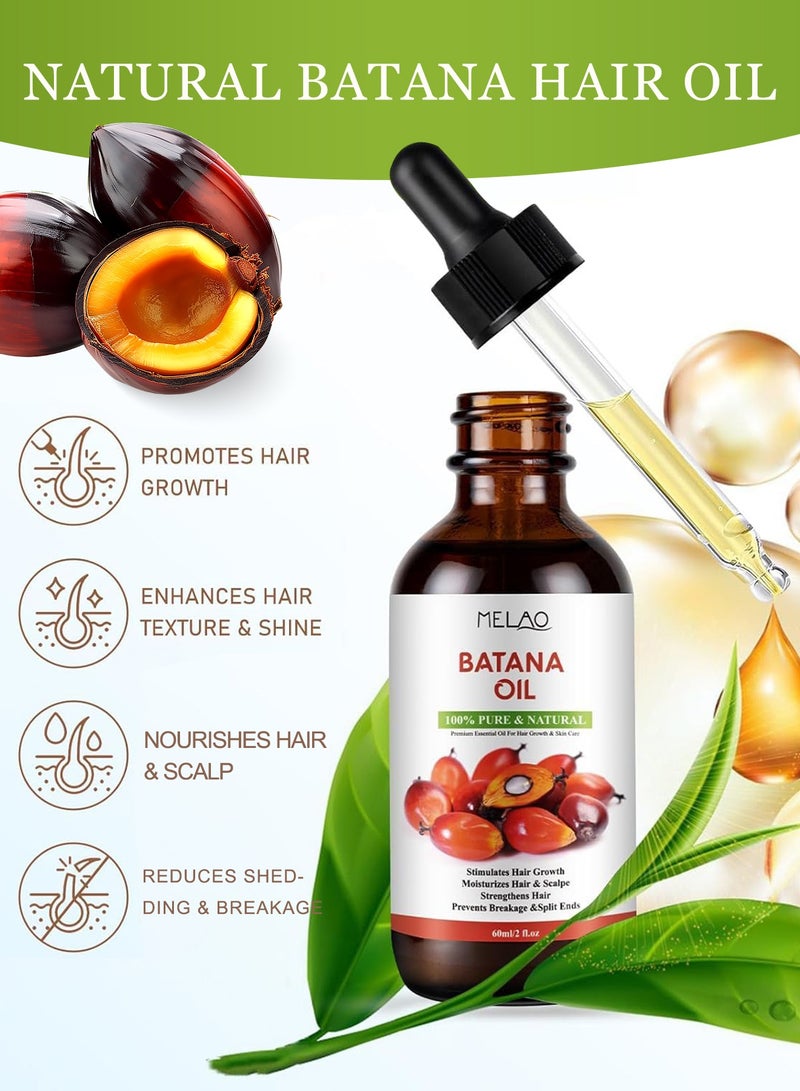 ميلاو زيت باتانا، زيت باتانا العضوي، يعزز نمو الشعر، طبيعي 100%، يغذي الشعر التالف، زيت شعر طبيعي وبلسم، زيت شعر باتانا، 60 مل / 2 أونصة سائلة - Image 2