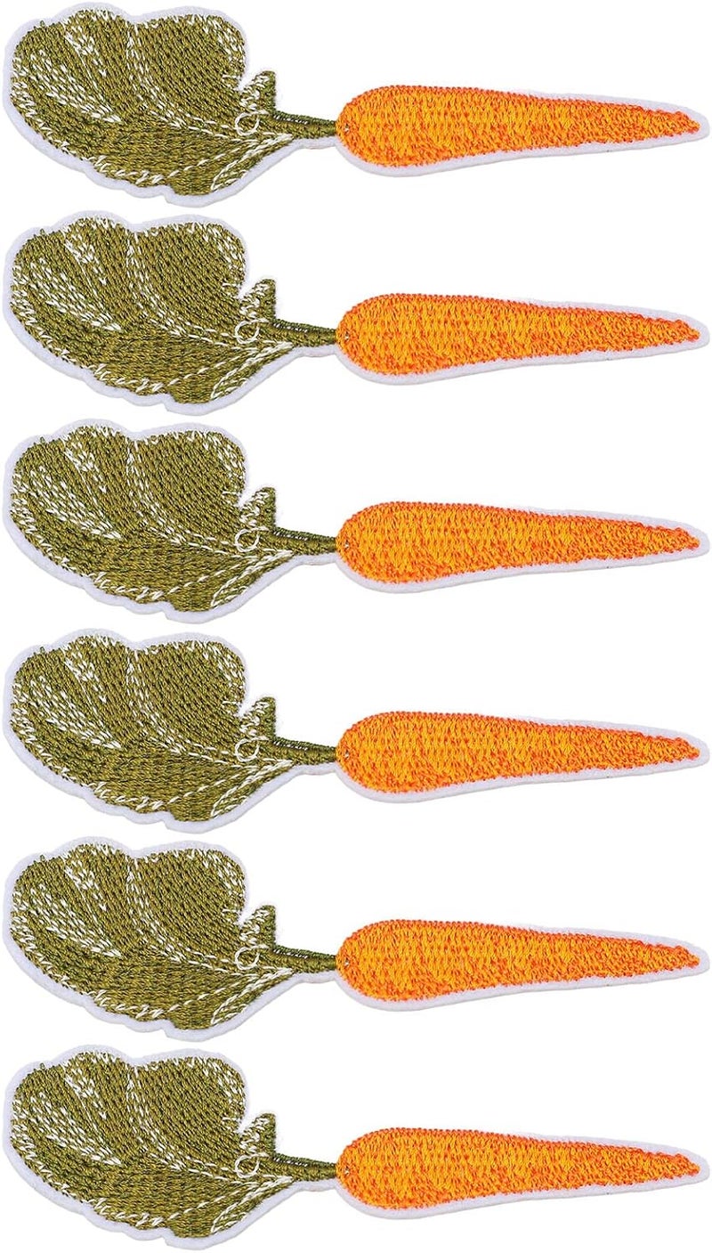 GLOGLOW Nan Iron on Embroidered Patch Set, Cotton Cute Carrot Pattern, 6pcs DIY Patches for Clothing Repair, 10x3.5cm Suitable for Most Fabrics Other Sewing and Embroidery Supplies - Image 5