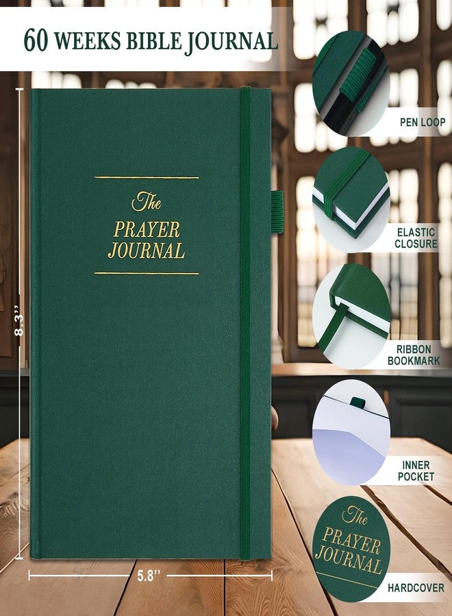 Zorblinx Prayer Journal for Men and Woman - 60 Weeks Bible Journal with Prompts, Verse and Scripture - Devotional Journal for Women and Men, Bible Study Journal for Christians, Pine Green - Image 2