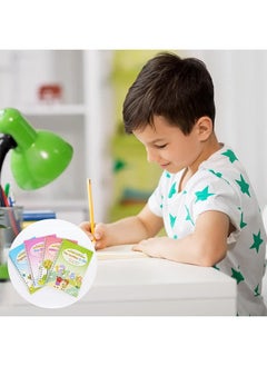 Kinmed Magic Practice Print Copybook for kids, 4 Packs Sank Reusable Magic Ink Handwriting Workbooks Set, Alphabet, Drawing, Addition and Subtraction, Numbers, Pen, Refills and Holders  - Image 5