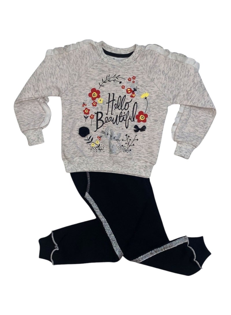 CHOiCE Girls' Pajama HELLO – Soft Rose Design with Cheerful Colors – Code 1205