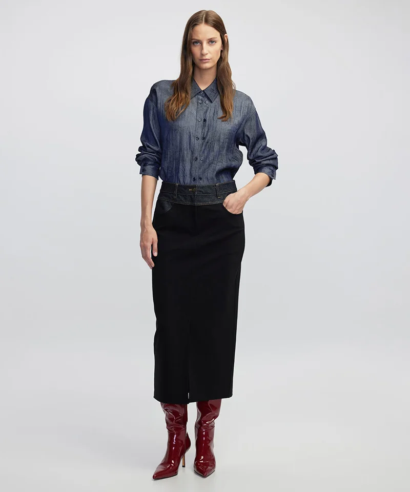 ابيكول Mixed Media Pencil Skirt