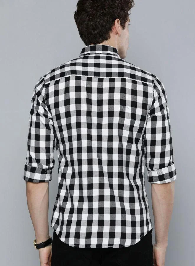 The Indian Garage Co The Indian Garage Co Men Slim Fit Checked Casual Shirt