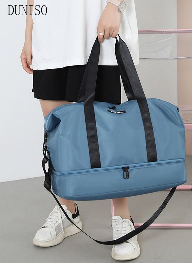 DUNISO Sports Gym Bag with Wet Pocket & Shoes Compartment, Weekender Overnight Bag for Travel Gym Yoga Travel Duffel Bag for Men and Women Lightweight - Image 3