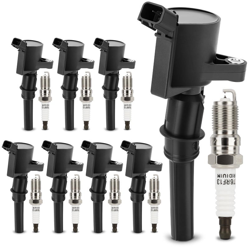X4XZ DG508 Ignition Coil & SP479 Double Iridium Spark Plug for Ford F150 F250 F350 E150 E250 E350 Expedition Mustang Lincoln Mercury 4.6L 5.4L Replaces#DG491 FD503 DG457 DG472 1L2U12029AA C1454 C1417 FD503 - Image 1