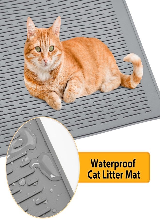 Colewin Cat Litter Mat,Waterproof Soft Litter Mat,39x27in Large Rubber Litter Box Mat,Washable Cat Litter Mat Litter Trapping Mat Easy to Clean,Indoor Floor Xl Kitty Litter Mat - Image 5