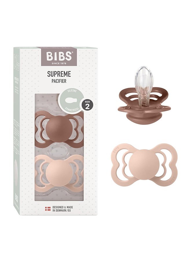 BIBS عبوة من 2 مصاصة سيليكون سوبريم S2 وودتشاك وبلاش  - Image 1
