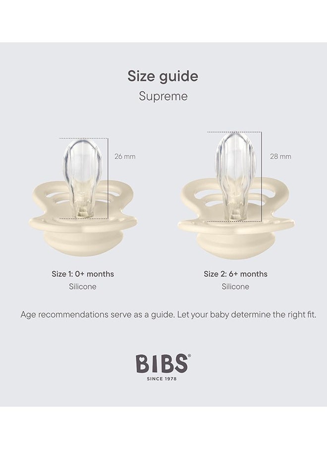 BIBS عبوة من 2 مصاصة سيليكون سوبريم S2 وودتشاك وبلاش  - Image 3
