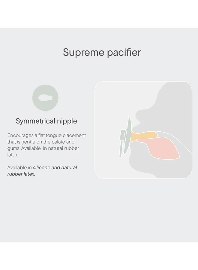 BIBS Pack of 2 Supreme Soother Bpa Free Dummy Pacifier, Symmetrical Silicone, Size 2 6 To 18 Months , Woodchuck/Blush