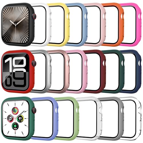 Tiorecime 20 Pack Case for Apple Watch Series 1110 46mm with Tempered Glass Screen Protector Shockproof Hard PC Protective Cover Allaround Bumper Compatible with iWatch S1110 46mm - Image 1