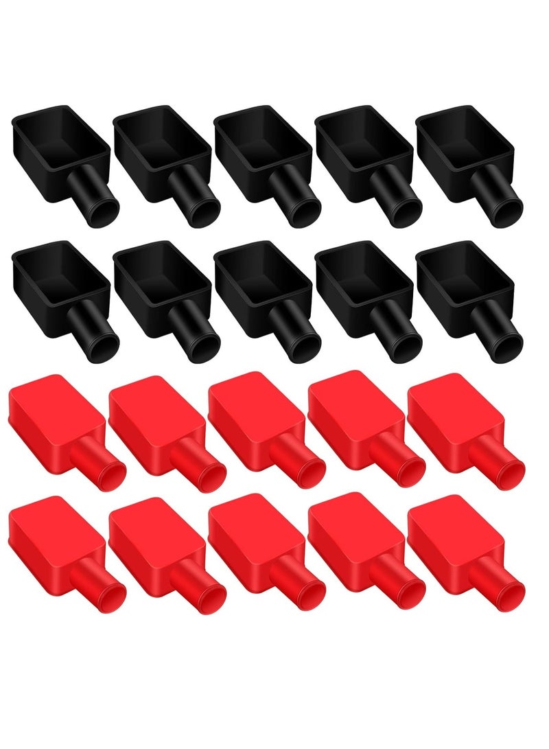 20 Pcs Battery Terminal Covers Red and Black Positive Negative Insulating Stud Covers Flexible Battery Terminal Protector Battery Terminal Protective Caps for Car Trucks Boat Electric Bikes - Image 1