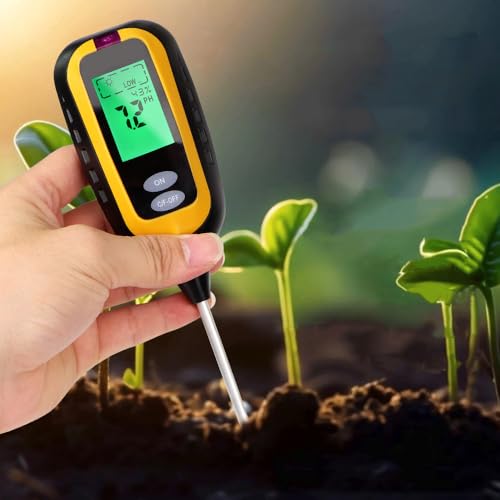 Serplex® 6 in 1 Soil Moisture Meter with PH Light Temp Humidity Fertility Functions, Digital Soil Moisture Meter for Flowers Potted Plants Garden Monitoring Tool (Battery Not Included) - Image 1
