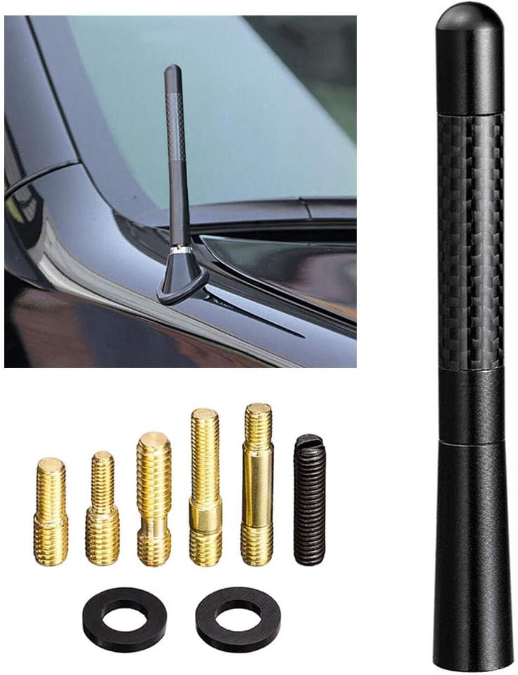 BINGFU Car Radio Stereo Antenna Mast Carbon Fiber Truck Universal Antenna Replacement Liquid tight joint - Image 1