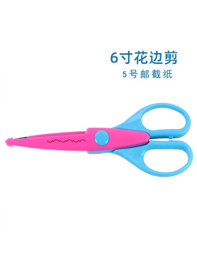 HELPS Children's Handmade Lace Scissors All Plastic Stainless Steel Household Portable Scissors 6 Inch Stationery Student Supplies - Image 1