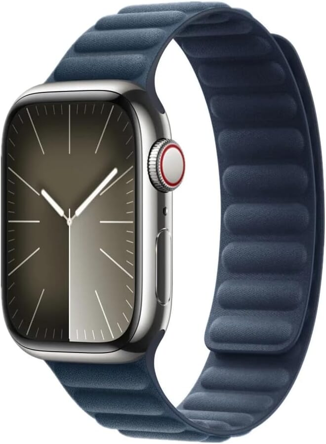 Next store Leather Band - Magnetic Folding Strap Compatible with Apple Watch Ultra 49mm 45mm 44mm 42mm, for iWatch Ultra SE 2 Series 8 7 6 5 4 3 2 1 for Men Women (Blue)