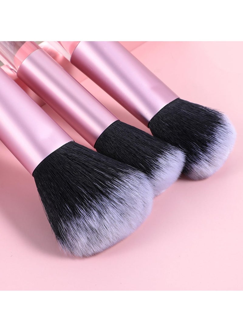 Generic Portable Makeup Brush Set, Easy Grip Mini Cosmetic Brush Set with 10 Brushes and Makeup Bag  - Image 4