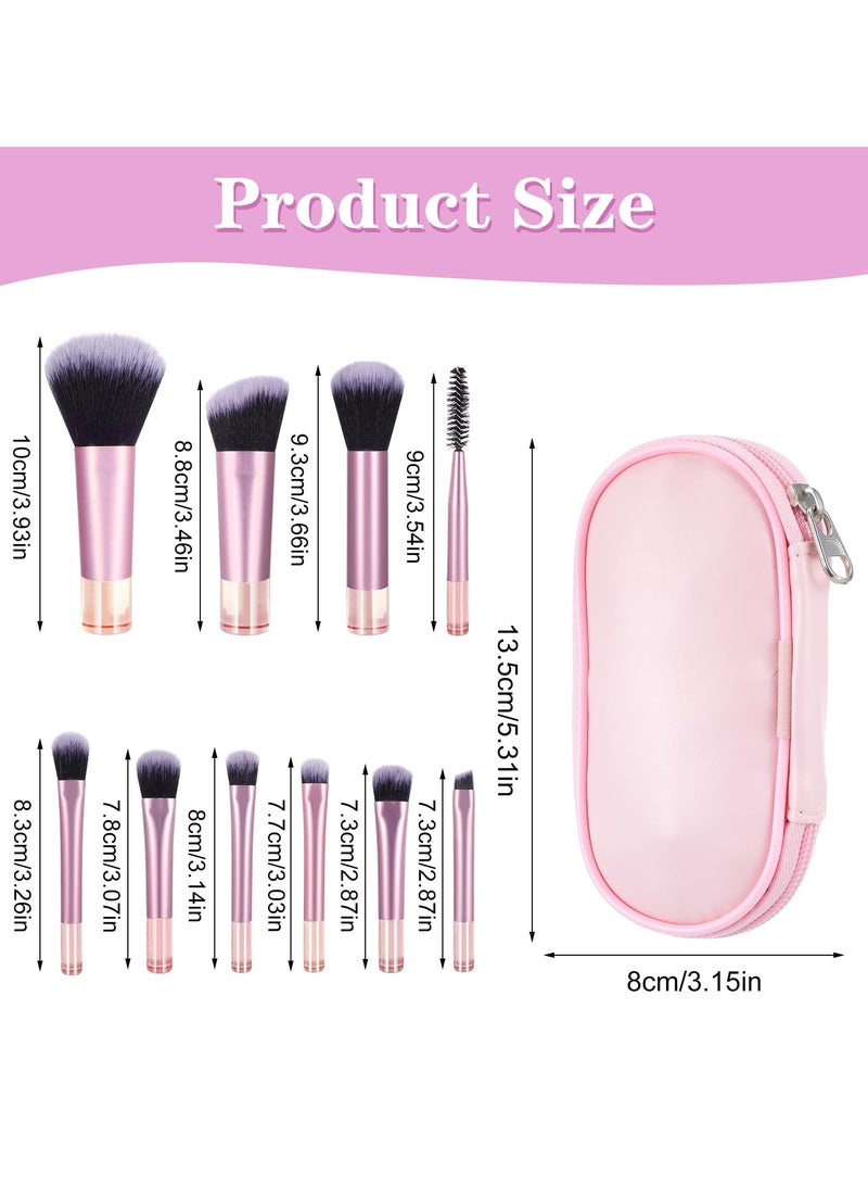 Generic Portable Makeup Brush Set, Easy Grip Mini Cosmetic Brush Set with 10 Brushes and Makeup Bag  - Image 5