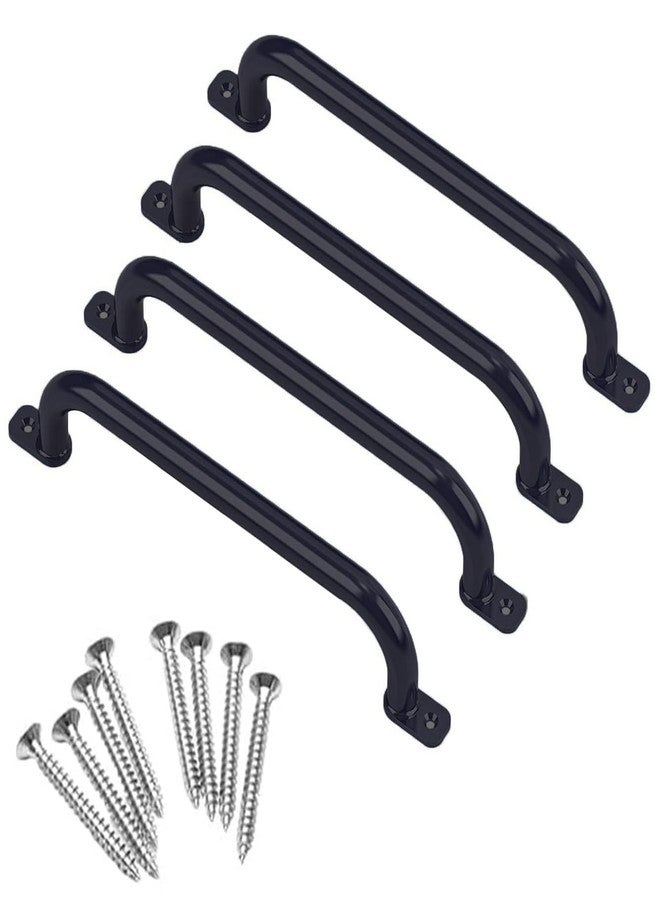 CHARMING TREASURES 48cm Long Metal Playground Safety Handle Monkey Bars for Kids Backyard (Pack of 4), Jungle Gym for Indoor Outdoor Playground Playset Handle Accessories for Playhouse, Black - Image 1
