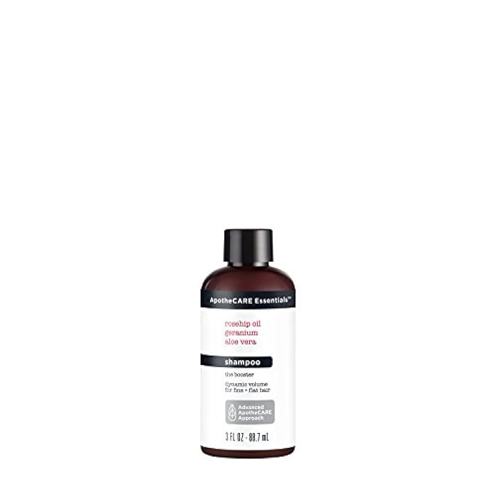 ApotheCARE Essentials The Booster Travel Shampoo Aloe Vera, Rosehip Oil, Geranium 3 oz