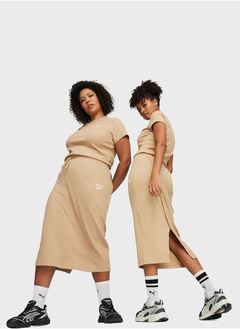 PUMA - Classics Ribbed Midi Skirt - Image 1