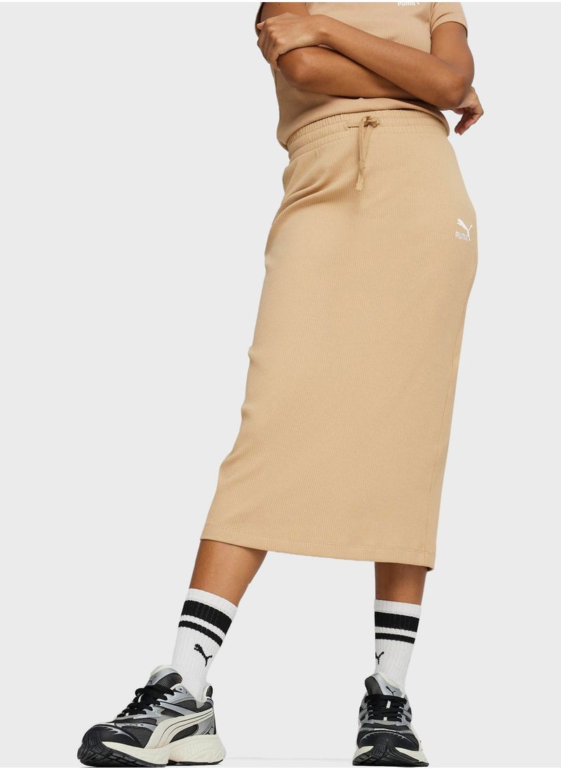 PUMA - Classics Ribbed Midi Skirt - Image 1