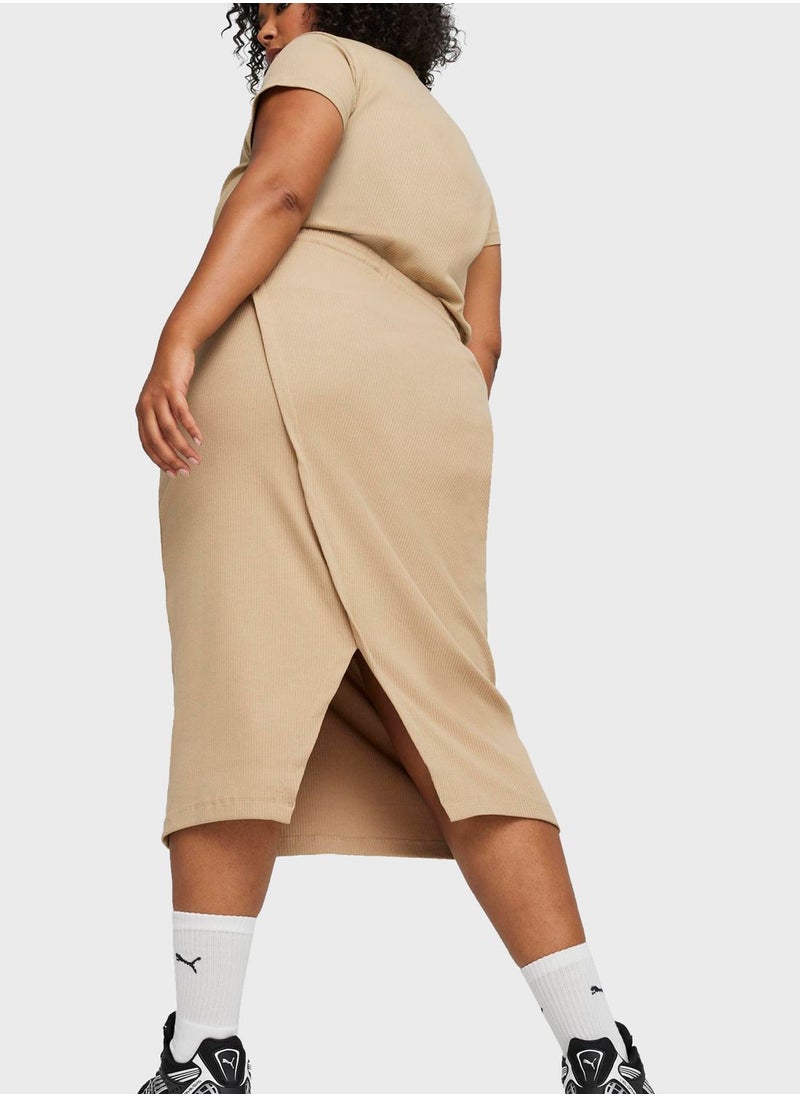 PUMA - Classics Ribbed Midi Skirt - Image 1