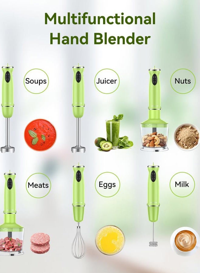 Abuler 5 in 1 Hand Blender, 800W Hand Blender, 12 Speed BPA Free Hand Blender with Mixing Cup, Chopper, Whisk and Milk Frother for Soup, Smoothies, Sauce, Baby Food - Image 5